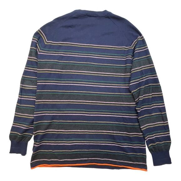 Scotch & Soda Crew Neck Knit Stripe Sweater Cotton Cashmere Men’s XL Navy Blue - Picture 7 of 11